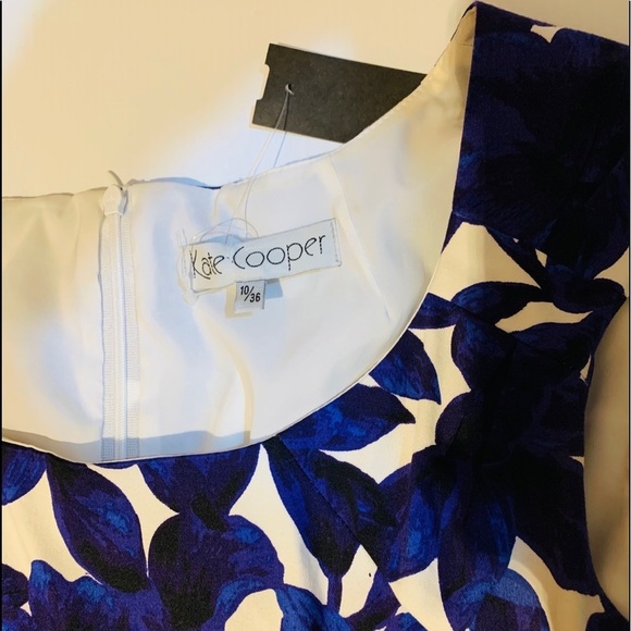 Kate Cooper Cotton Blue print dress size 10 - Picture 3 of 8